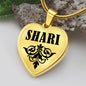 Shari v01 - 18k Gold Finished Heart Pendant Luxury Necklace