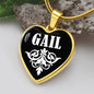 Gail v01w - 18k Gold Finished Heart Pendant Luxury Necklace