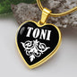 Toni v01w - 18k Gold Finished Heart Pendant Luxury Necklace