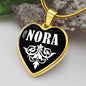 Nora v01w - 18k Gold Finished Heart Pendant Luxury Necklace