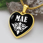 Mae v01w - 18k Gold Finished Heart Pendant Luxury Necklace