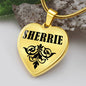 Sherrie v01 - 18k Gold Finished Heart Pendant Luxury Necklace