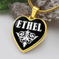 Ethel v01w - 18k Gold Finished Heart Pendant Luxury Necklace