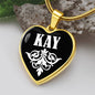 Kay v01w - 18k Gold Finished Heart Pendant Luxury Necklace