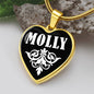 Molly v01w - 18k Gold Finished Heart Pendant Luxury Necklace