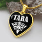 Tara v01w - 18k Gold Finished Heart Pendant Luxury Necklace