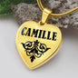 Camille v01 - 18k Gold Finished Heart Pendant Luxury Necklace
