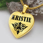 Kristie v01 - 18k Gold Finished Heart Pendant Luxury Necklace
