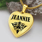 Jeannie v01 - 18k Gold Finished Heart Pendant Luxury Necklace