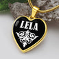 Lela v03 - 18k Gold Finished Heart Pendant Luxury Necklace