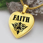 Faith v01 - 18k Gold Finished Heart Pendant Luxury Necklace