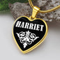 Harriet v01w - 18k Gold Finished Heart Pendant Luxury Necklace