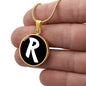 Initial R v3b - 18k Gold Finished Luxury Necklace