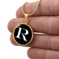 Initial R v3a - 18k Gold Finished Luxury Necklace