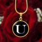 Initial U v3a - 18k Gold Finished Luxury Necklace