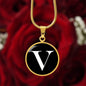Initial V v3a - 18k Gold Finished Luxury Necklace