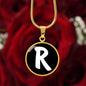 Initial R v3b - 18k Gold Finished Luxury Necklace