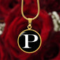 Initial P v3a - 18k Gold Finished Luxury Necklace