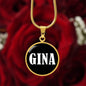 Gina v01w - 18k Gold Finished Luxury Necklace