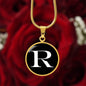 Initial R v3a - 18k Gold Finished Luxury Necklace
