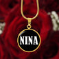 Nina v01w - 18k Gold Finished Luxury Necklace