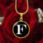 Initial F v3a - 18k Gold Finished Luxury Necklace