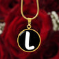 Initial L v3b - 18k Gold Finished Luxury Necklace