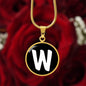 Initial W v3b - 18k Gold Finished Luxury Necklace