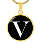 Initial V v3a - 18k Gold Finished Luxury Necklace