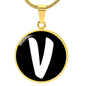 Initial V v3b - 18k Gold Finished Luxury Necklace
