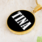 Tina v01w - 18k Gold Finished Luxury Necklace