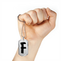 Initial F v1b - Luxury Dog Tag Necklace