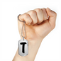 Initial T v1b - Luxury Dog Tag Necklace