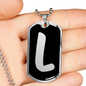 Initial L v2b - Luxury Dog Tag Necklace