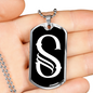 Initial S v001-23 - Luxury Dog Tag Necklace