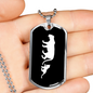 Mama Lioness With 1 Cub v3 - Luxury Dog Tag Necklace