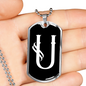 Initial U v001-23 - Luxury Dog Tag Necklace