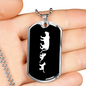 Mama Lioness With 2 Cubs v3 - Luxury Dog Tag Necklace