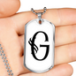 Initial G v001-24 - Luxury Dog Tag Necklace