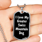 Love My Greater Swiss Mountain Dog v6 - Luxury Dog Tag Necklace