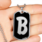 Initial B v2b - Luxury Dog Tag Necklace