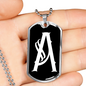 Initial A v001-23 - Luxury Dog Tag Necklace