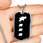 Mama Penguin With 3 Chicks v3 - Luxury Dog Tag Necklace