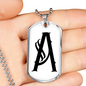 Initial A v001-24 - Luxury Dog Tag Necklace