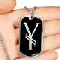 Initial Y v001-22 - Luxury Dog Tag Necklace