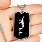 Mama Dinosaur With 2 Hatchlings v3 - Luxury Dog Tag Necklace