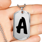 Initial A v1b - Luxury Dog Tag Necklace