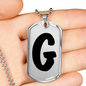 Initial G v1b - Luxury Dog Tag Necklace
