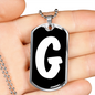 Initial G v3b - Luxury Dog Tag Necklace