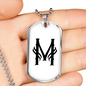 Initial M v001-24 - Luxury Dog Tag Necklace
